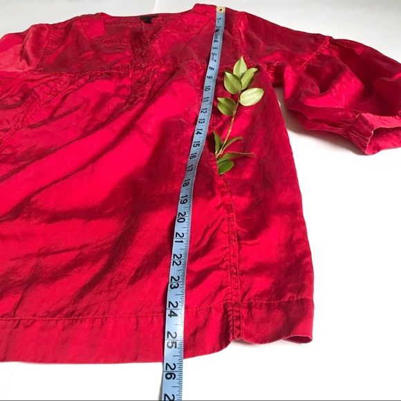 Silk Blend Tunic with Pockets and Lantern Sleeves - Picture 7 of 12